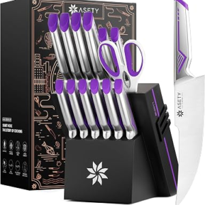 ASETY Kitchen Knife Set, 15 Pcs