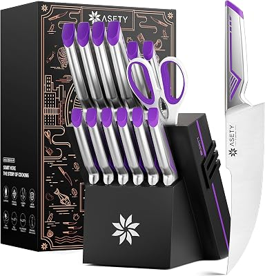 ASETY Kitchen Knife Set, 15 Pcs