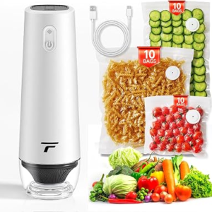 Vacuum sealer for food, Chef’s Design to Preserve Freshness, Compact Handheld Vacuum Sealer with 30 Reusable Bags, Professional-Grade for Food Storage Savers, Pebble
