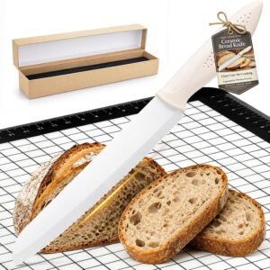 XUNWKONGG Ceramic Bread Knife and Baking Pad