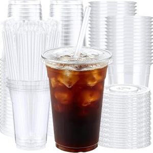 KANJIE 50 Pack 16 oz Clear Plastic Cups