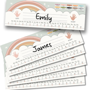 Hadley Designs Desk Name Tags for Classroom –36 Student Name Tags for Desks, 14.5×4.5 Name Plates for Classroom Decor, Teacher Supplies Boho Nametags, 1st-3rd Grade Kindergarten Preschool Must Haves