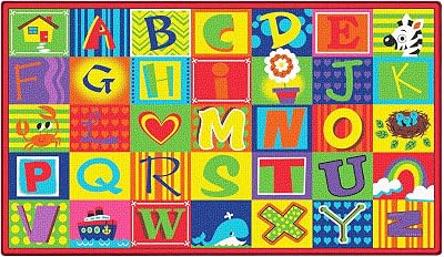 ABCarpet Classroom Rug - 7'6" x 13'1" Large Alphabet Carpet with 24 Seating Spots, Washable ABC Rug for Preschool, Kindergarten, Daycare, Elementary School, Nursery Decor