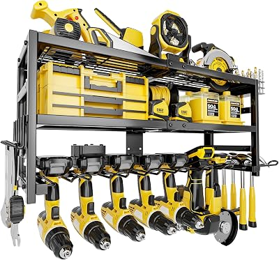 SEENWUUN 3 Layers Power Tool Organizer Wall Mount