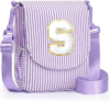 YOOLIFE Initial Crossbody Bag for Teen Girls Purse, Birthday Gifts for 2 3 4 5 6 7 8 Year Old Girl Kids Personalized Gift, Purple S