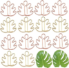 20 Pcs Monstera Leaf Paper Clips – Cute Metal Paperclips for Office, School, Home – Gold & Rose Gold