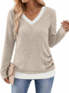 SAMPEEL V Neck Long Sleeve Shirts