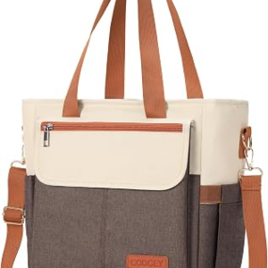 Lunch Box Lunch Bag Women, Leakproof Insulated Lunch Cooler Bag for Women, Large Lunch Tote Bags Adults(Brown,16.2L)