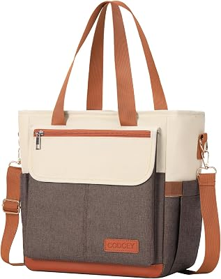 Lunch Box Lunch Bag Women, Leakproof Insulated Lunch Cooler Bag for Women, Large Lunch Tote Bags Adults(Brown,16.2L)