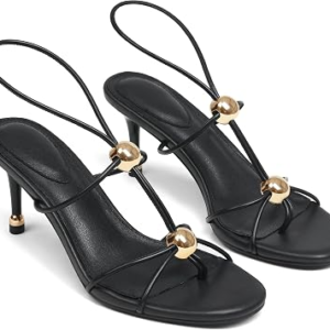 SARAIRIS Womens Black Kitten Heels