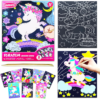 BAOXUE Scratch Art for Kids, Unicorns Black Rainbow Scratch Art Paper Set-Arts and Crafts & Supplies, DIY Activity & Party Games, Unicorn Art Gifts for Toddlers, Girls & Boys