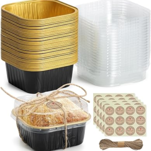 NORXZIORE Mini Square Baking Cups with Lids