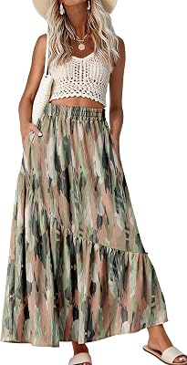 GRECERELLE Women Boho Maxi Skirt