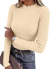 ANRABESS Long Sleeve Mock Neck Tops