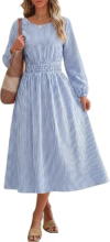 ANRABESS Long Sleeve Midi Dress