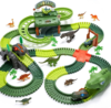 EagleStone 266 PCS Dinosaur Track Toys with Double-Level Parking Garage