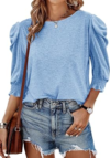 TANKANEO 3/4 Length Sleeve Tops