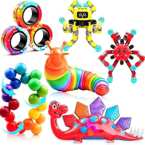 ASIOWELY 6 PCS Fidget Toys Bulk for Kids and Adults,Travel Toys for Boys Girls Sensory Anxiety Stress Calm Down Must Have,Treasure Classroom Small Prizes Birthday Gifts for Kids 5-7-8-12 Year Old