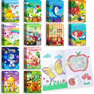 BenLouis Coloring Books Party Favors Bulk Mini Coloring Books for Kids Ages 4-8-12 Small Activity Books For Birthday Party Gifts Goodie Bags Stuffers Classroom Travel Activity（12pcs Colorful）