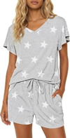 Ekouaer Pajamas Set Women Casual Ruffle Sleeves Soft Comfy Loungewear Set with Pockets