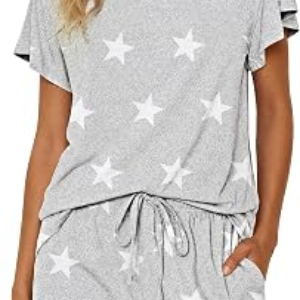Ekouaer Pajamas Set Women Casual Ruffle Sleeves Soft Comfy Loungewear Set with Pockets