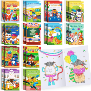 BenLouis 60 Pcs Kindergarten Graduation Mini Coloring Books Kids Preschool Graduation Party Favors Small Activity Books Bulk for Kids Student Congrats Grad Goodie Bags Stuffers Gifts Classroom Travel