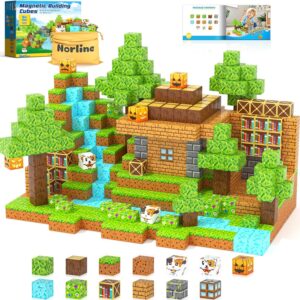 Magnetic Blocks – 100PCS Build Mine Magnet World Forest Cottage Craft Set