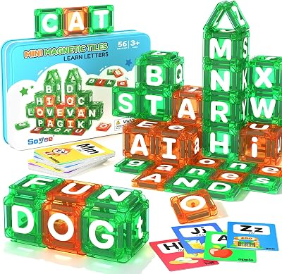 SOYEE Learn Letters Magnetic Building Blocks 56pcs