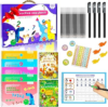 NaTuGi Magic Grooved Writing Practice Books For Kids，Reusable Letters And Numbers Grooved Handwriting Workbooks，Suitable For Ages 3-5 And 6-8 Preschool Kindergarten Children Learning activities