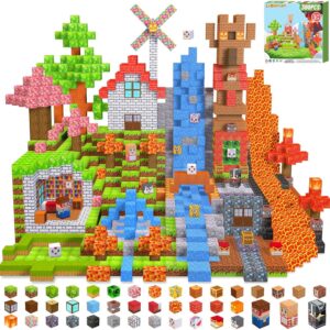 LionFuny Magnetic Blocks, 300Pcs Magnetic Building Blocks Sets, STEM Montessori Stacking Sensory Education Magnet Toys for Kids Toddlers Boys Girls Ages 3 4 5 6 7 8-12 Birthday Gifts, 1″ Large Size