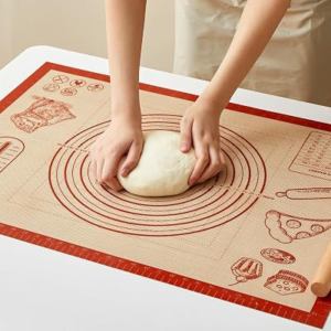 Silicone Baking Pastry Dough Mat – 28x20Inch Extra Large Thick Silicone Mat for Making Pie Bread Pizza, Nonslip Kitchen Pastry Mat for Dough Rolling Kneading, Heat Resistant Oven Liner Gift for Baker