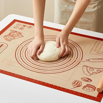 Silicone Baking Pastry Dough Mat - 28x20Inch Extra Large Thick Silicone Mat for Making Pie Bread Pizza, Nonslip Kitchen Pastry Mat for Dough Rolling Kneading, Heat Resistant Oven Liner Gift for Baker
