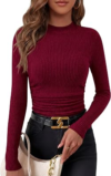 PRETTYGARDEN Women Mock Neck Tshirt