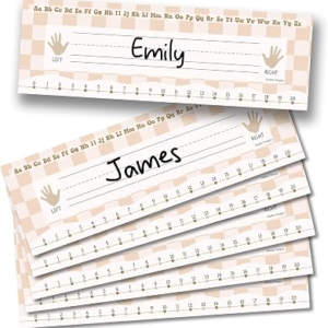 Hadley Designs Desk Name Tags for Classroom –36 Student Name Tags for Desks, 14.5×4.5 Name Plates for Classroom Decor, Teacher Supplies Boho Nametags, 1st-3rd Grade Kindergarten Preschool Must Haves