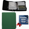 Magiarcana Greeting Card Organizer & Storage,Christmas Card Book,120 Sleeves D-Ring Zippered Binder,for Horizontal 5×7 4×6 3×5 Cards,Birthday,Wedding,Invitations,Photo,Painting works,paper (Turquoise)