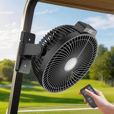 VENSWID 12000mAH 8-inch Magnetic Golf Cart Fan