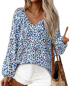 ZENLONR V Neck Satin Silk Printed Shirts