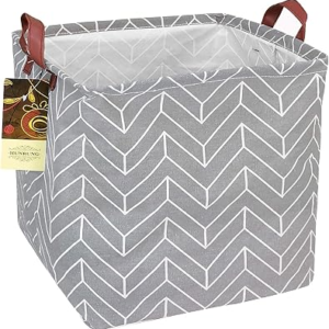 Foldable Storage Bin For Laundry Closet Bedroom Home Decor, Grey wheat | Canvas PE liner,12.6 inch cube,standable foldable,cartoon print,multi-scene storage for laundry sundries cabinet shelf