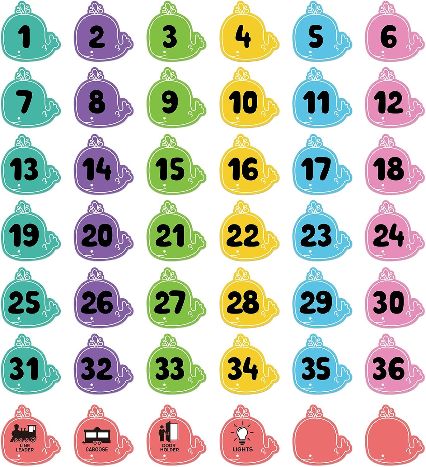 SICOHOME Line up Spots for Classroom Floor - 42Pcs Floor Numbers for Classroom Lining up Number Stickers for Back to School Kindergarten Preschool Elementary Supplies