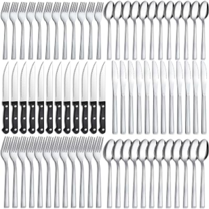 Hunnycook 72-Piece Silverware Set – Stainless Steel Silverware Set for 12, Include Fork Knife Spoon, Mirror Polished Flatware Set, Ideal for Home Kitchen Restaurant, Dishwasher Safe