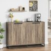 Garvee 55″ Sideboard Buffet Cabinet with Storage, Storage Cabinet with Sliding Door & Adjustable Shelf, Modern Accent Coffee Bar Cabinet Console Table for Kitchen, Entryway
