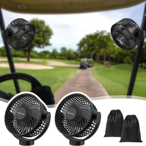 MAGOLFIN 2-Pack 12000mAH Magnetic Golf Cart Fan