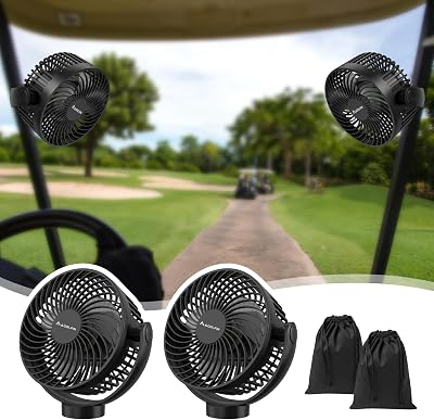 MAGOLFIN 2-Pack 12000mAH Magnetic Golf Cart Fan