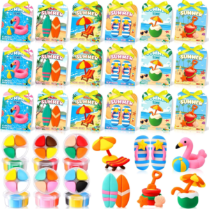 Capoda 48 Sets Air Dry Clay Kit for Kids Summer Craft Gifts DIY Modeling Clay Art Crafts Kit for Summer Beach Pool Party Favors Fun Activities School Art Projects Classroom Gifts Rewards Supplies