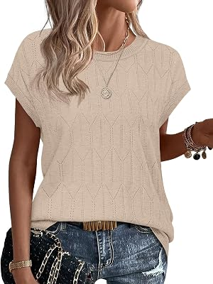 SAMPEEL Short Sleeve Sweaters