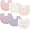 BEARMOSS 6 Pack Muslin Baby Bibs