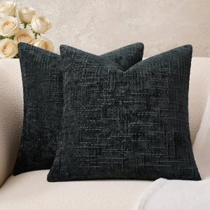 GRINEED Chenille Textured Pillow Covers Set of 2