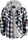 WENTTUO Mens Flannel Plaid Jacket