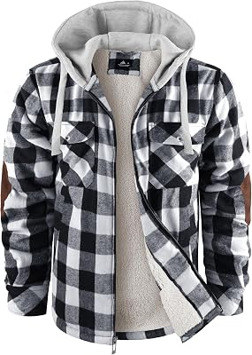 WENTTUO Mens Flannel Plaid Jacket