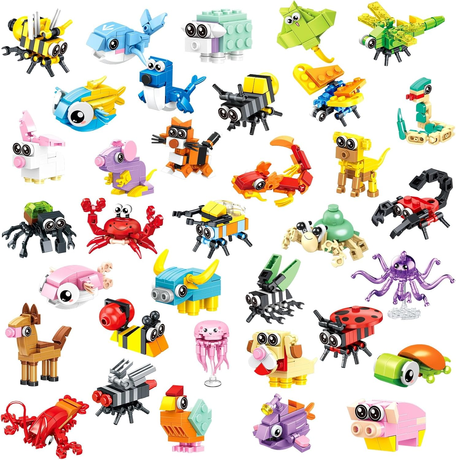 CASRRA 36 PCS Mini Building Blocks Party Favors Set, Goodie Bag Stuffers Building Blocks for Kids 4-8, Small Animal Building Kit